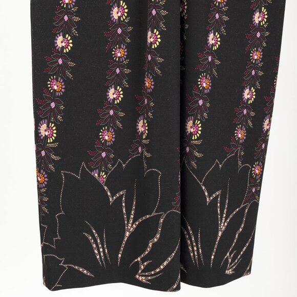 Etro Purple & Black Paisley & Floral Jersey Midi Dress - Picture 7 of 11